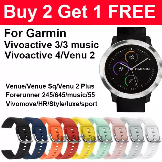 For Garmin Vivoactive 4 3 Band Venu2 Vivomove 3 Music HR Forerunner 645/245 Band