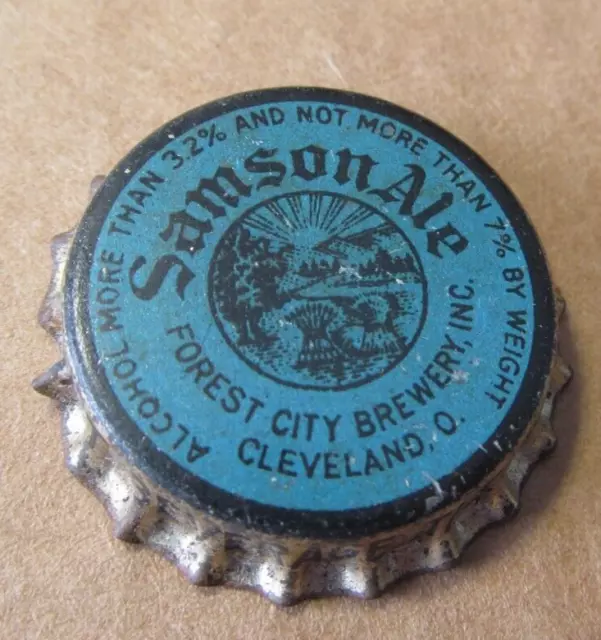 Samson Ale Cork Beer Cap Forest City Brg Cleveland State Of Ohio Tax Crown