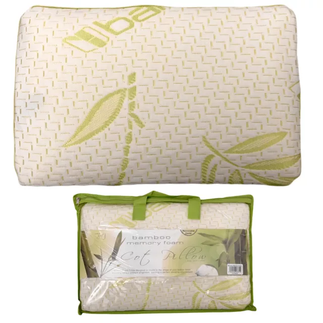 Infant Nursing BAMBOO MEMORY FOAM Pillow Cot Pillow with REMOVABLE cover