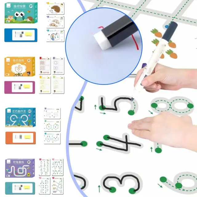 Children Montessori Drawing Toy Pen Control Training Learning ActivitAU V5X7