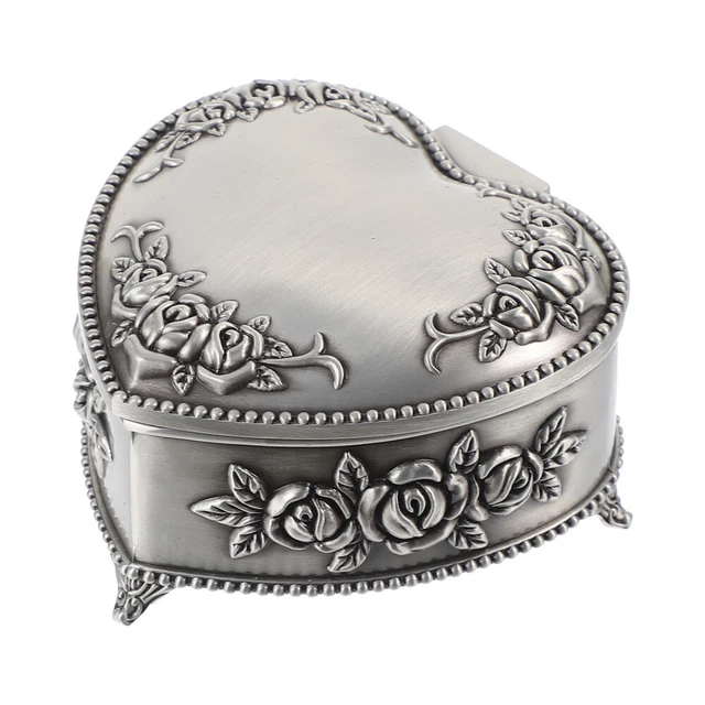 Zinc Alloy Heart Jewelry Box Travel Organizer Clear Portable