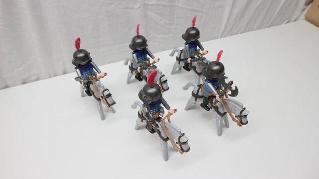 Lot De Figurines Playmobil Chevaliers Bleu - Référence 3315 Gardes / Soldats, Occasion