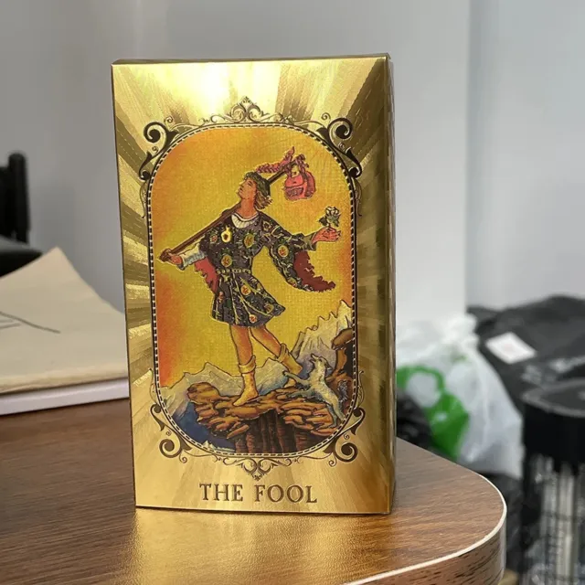 Sturdy Golden Beautiful English Tarot 12x7cm Cards Deck High Quality Classic ...