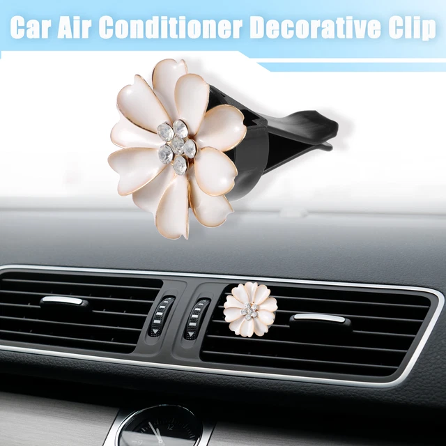 Car Flower Shape Clips for Air Conditioner Outlet Vent Decorations Clip White