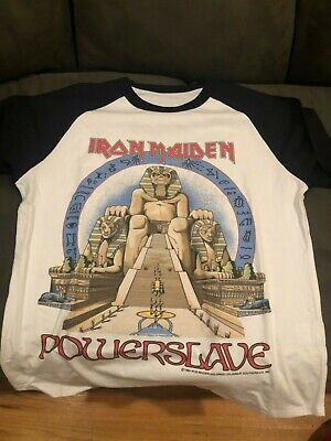 Iron Maiden Powerslave 1984 Raglan World Slavery Tour European Dates S to 2XL