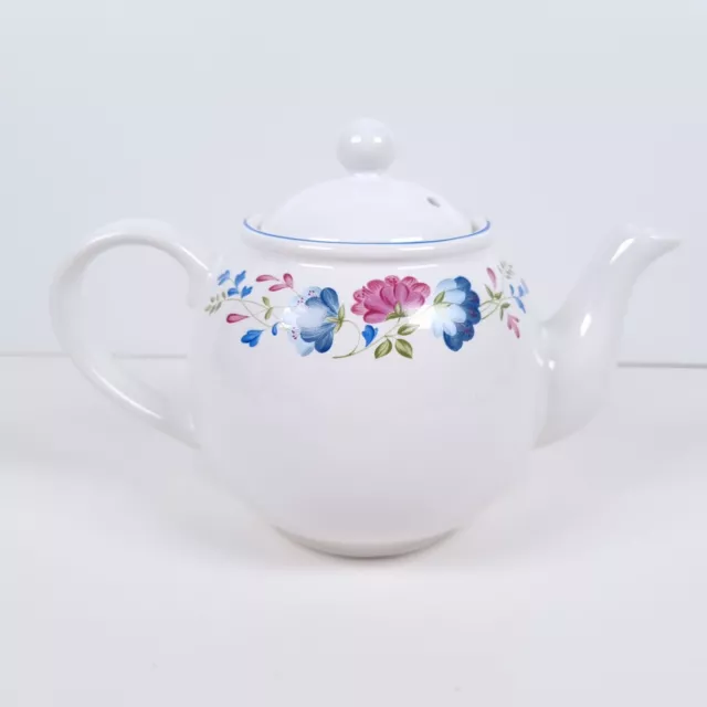 BHS Priory Small Teapot 1 Pint Vintage Blue Floral Tableware Made in Britain