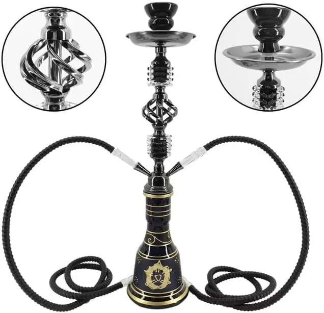 RMAN Wasserpfeife Shisha Set 55cm Hookah 100g Dampfsteine 1Kg Kohle Kohlezange 3