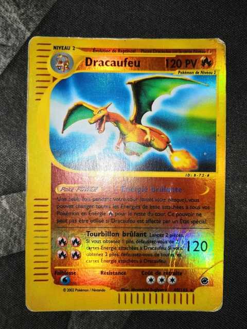 CARTE POKEMON / DRACAUFEU /reverse holo expedition 40/165 / 120 HP edition 2002 