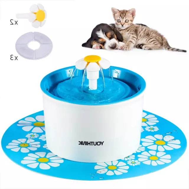 Drinking Fountain Automatic Electric Pet Dog/Cat Water Dispenser Flower Styl HB0