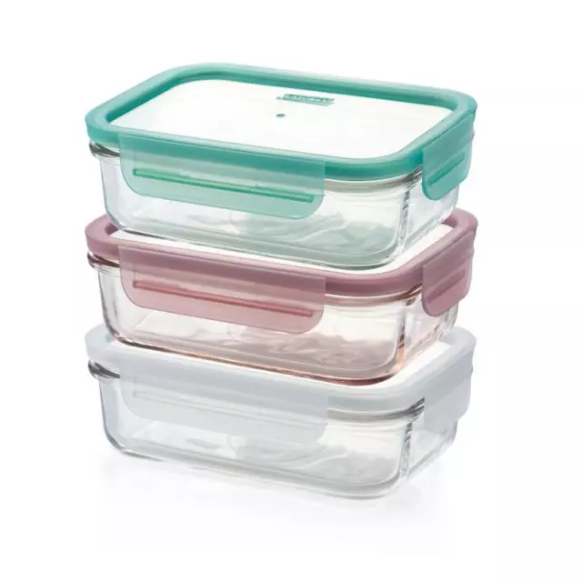 Glasslock 3pc Set-Rectangular Container 400ml