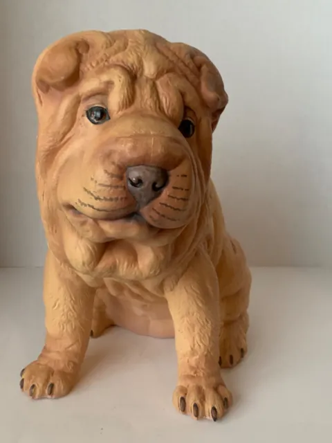 SHAR PEI Large Dog Figure, 14”, Signed The Townsends