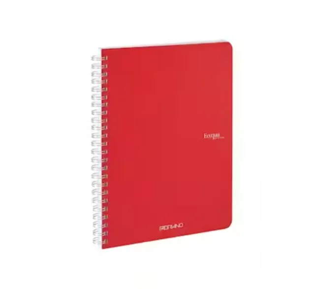 Fabriano® EcoQua Spiral Bound Grid Notebook, A5, Medium, Red