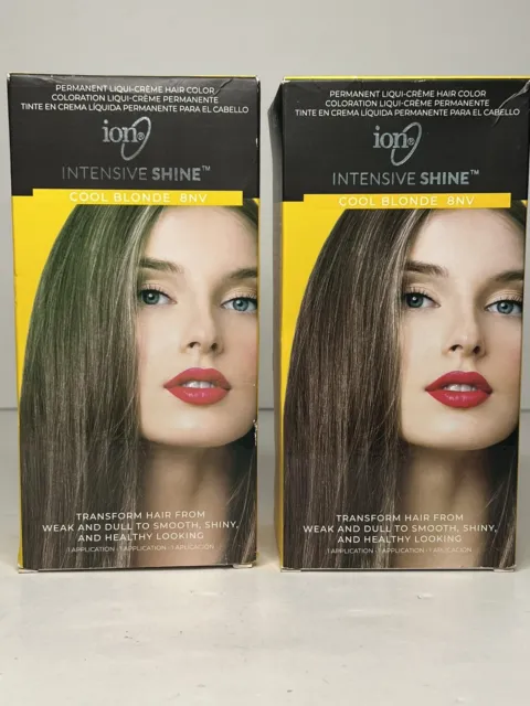 ion Intensive Shine Permanent Liqui-Creme Hair Color - Lot of 2  Cool Blonde 8NV