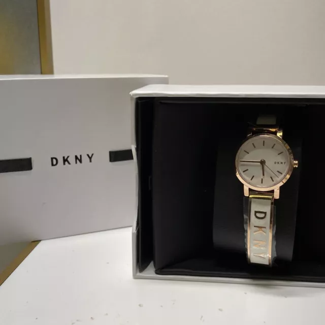 New DKNY Soho White Dial Gold Tone Stainless Steel Women's Watch - NY2358