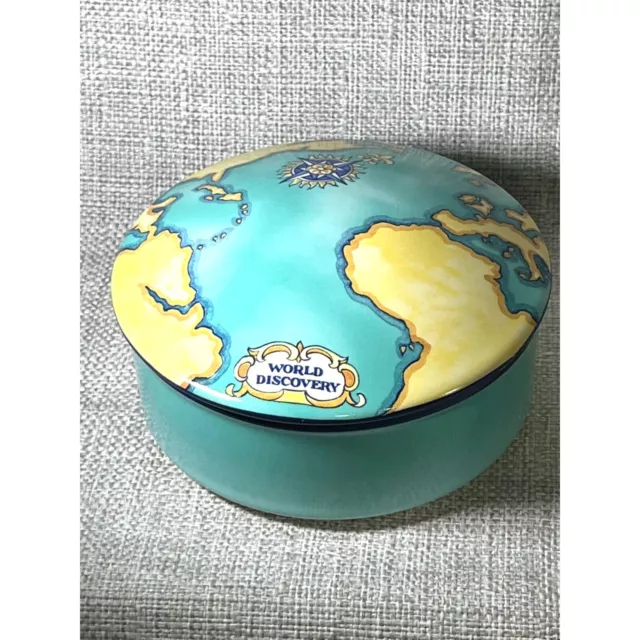 Tiffany & Company Tauk Tours World Discovery Map Ceramic Porcelain Trinket Box