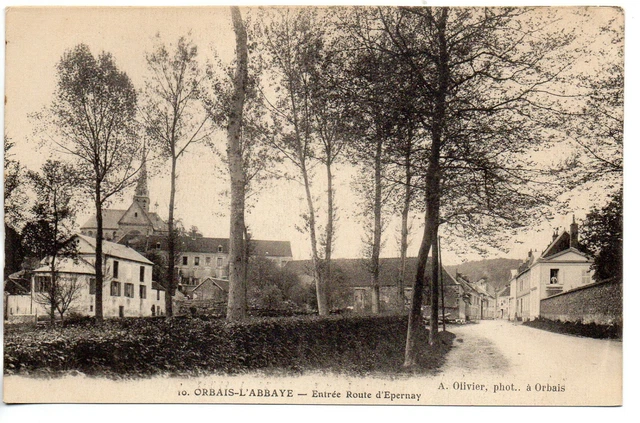 ORBAIS L' ABBAYE - Marne - CPA 51 - L' entrée route d' Epernay