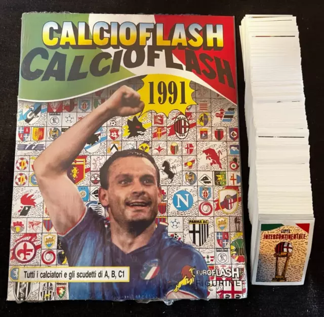 Complete Set Stickers + Empty Album  Euroflash Figurine Calcio 91 1991 No Panini