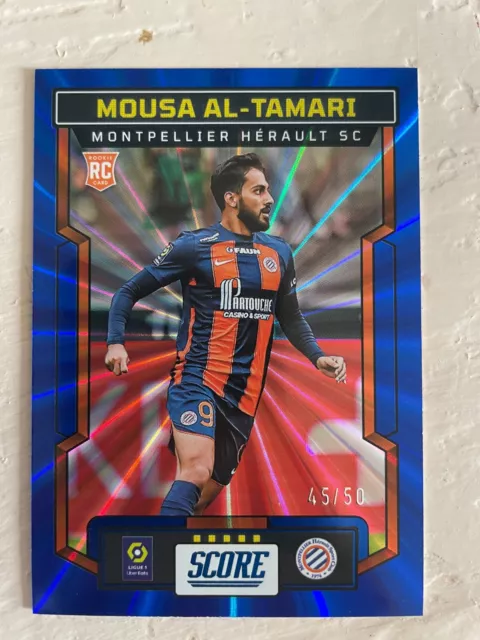 Panini Score Ligue 1 2023-24  Mousa Al-Tamari Montpellier MHSC Blue Laser /50