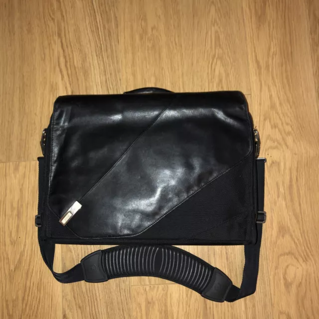 leather designer Flap over Messenger Business Shoulder Bag  By Storm Rrp129.00