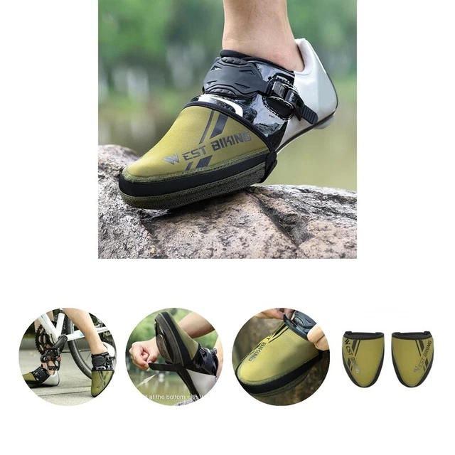 1Pair Outdoor Shoe Cover Keep Warmth Cold-resistant Green Half Palm Riding Shoe