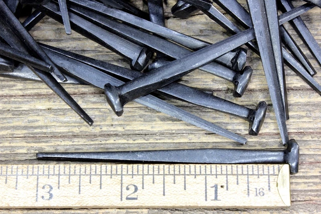 3" Rose head 10 nails antique square wrought iron vintage Spikes Decorative look 6