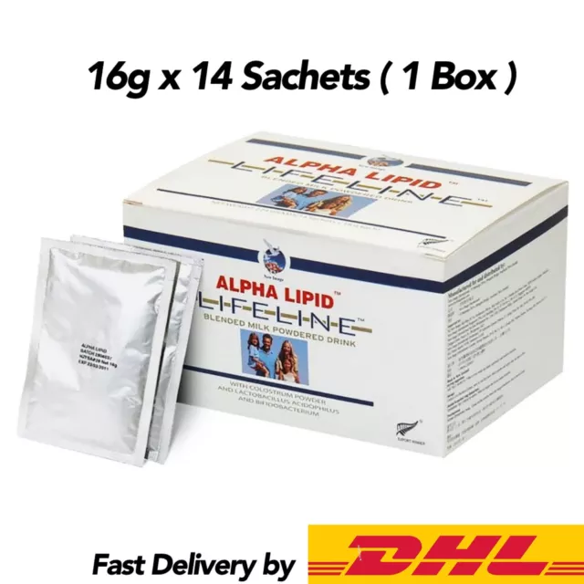 1  Box Alpha Lipid Lifeline Colostrum Milk Powder 14 sachets x 16g FREE SHIP