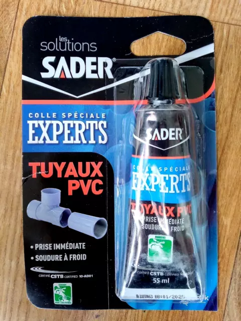 Colle Tuyaux PVC prise rapide Sader tube 55ml - FIXATION/Colle PVC 