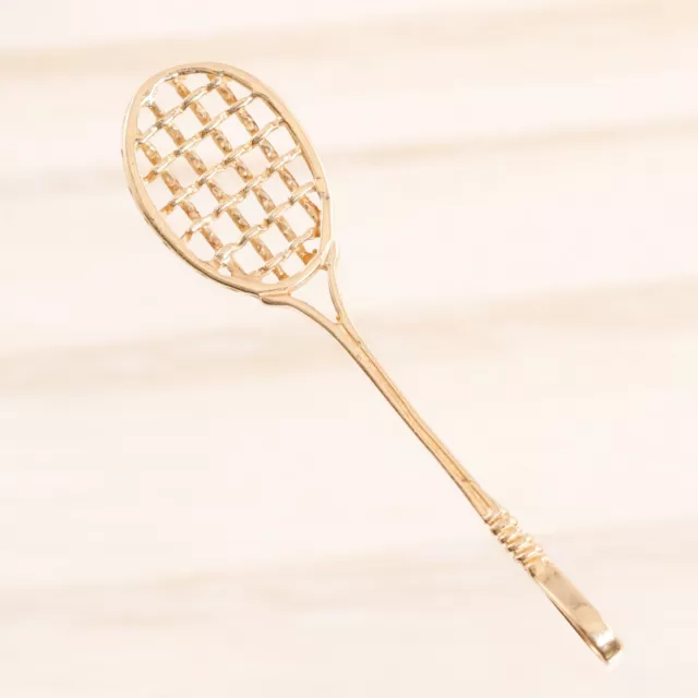14K Yellow Gold 3D Tennis Racket Charm / Pendant 1.5G