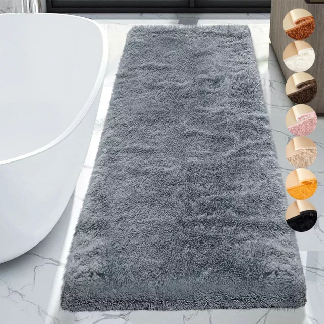 Extra Long Non Slip Shaggy Bath Mat Bathroom Rugs Super Soft Washable Floor Mats