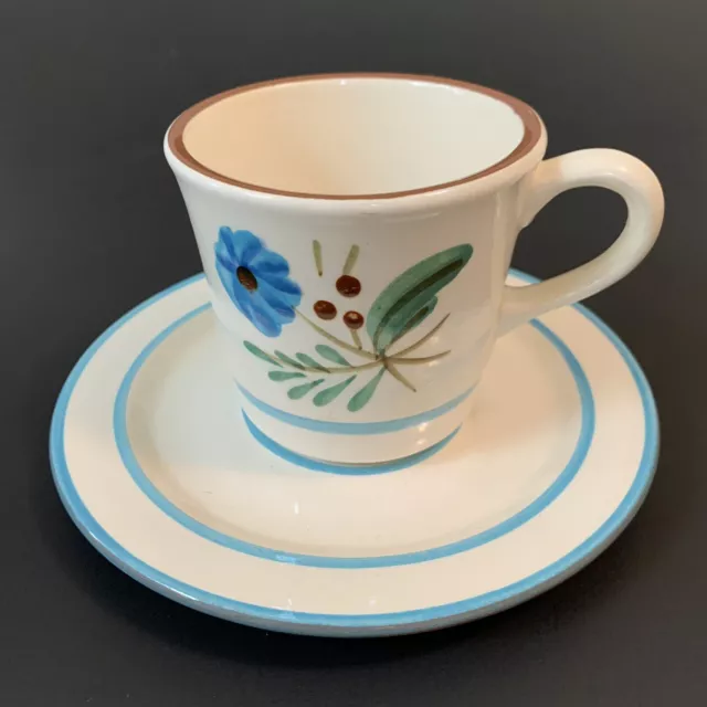 Stangl Pottery Blue Bachelor’s Button Pattern Daisy Cup/Saucer Set - 6 Oz