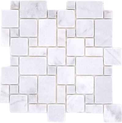Azulejos de mosaico de piedra natural mármol beige mate pared suelo cocina baño WC 40-FP42_b