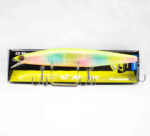 Leurre Megabass Marine Gang 90S Couleur GG Pink Back Rainbow : Un Minbow Coulant Avec Grelot Pour Le Bar En Mer !