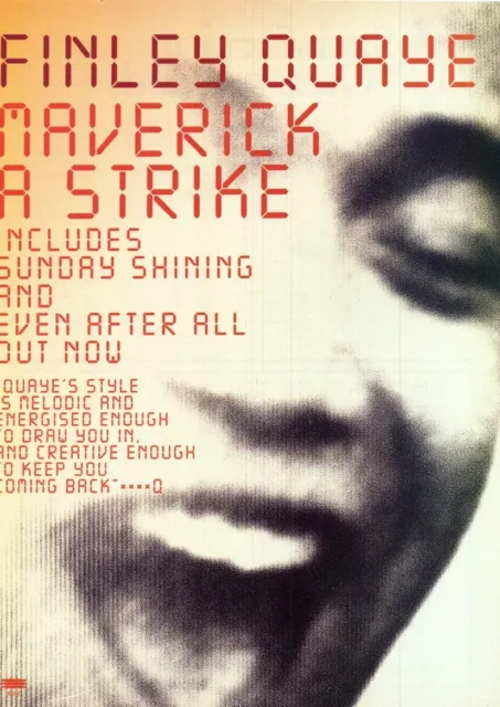 Ptp55 Magazine Advert 11X9" Finley Quaye : Maverick A Strike Album