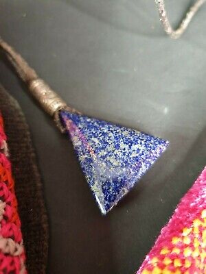 Old Lapis Pendant on Leather Cord …beautiful collection and accent piece 3