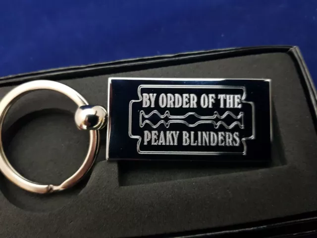 Personalised PEAKY BLINDERS Keyring In Gift box with your message ANY TEXT
