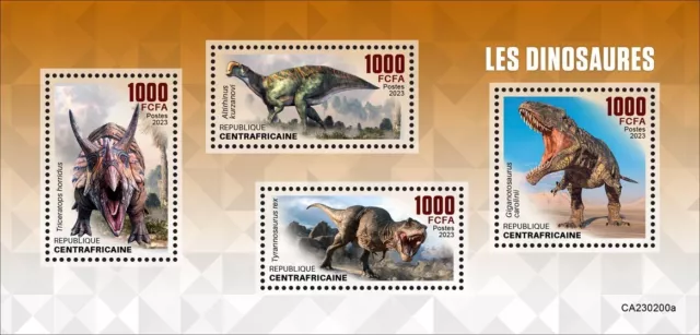 Dinosaurs MNH Stamps 2023 Central African Republic M/S