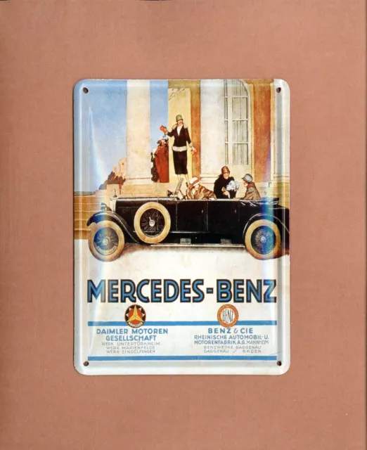 Mercedes-Benz Blechschild 2007 Miniatur-Nachbildung 1922 metal sign metalen bord