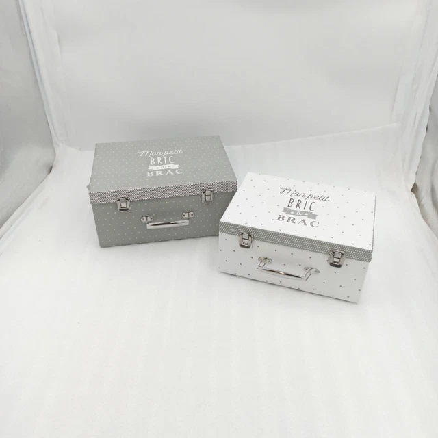 Atmosphera Lot de 3 Boäes Carton Gris > 303337 Home Storage  Organi UNVOLLSTÄNDI