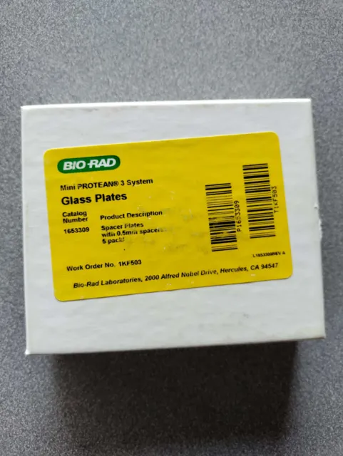 New BIO-RAD Mini Protean 3 System Glass Plates 0.5mm Spacers ~ 5-Pack Box