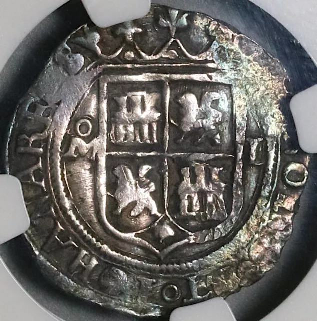 1542-MOL NGC XF 40 Mexico 1 Real Carlos & Joanna Silver Reales Coin (21100502C) 3