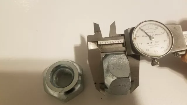 2pc. Large 3/4"-16 wheel LUG NUT LEFT-HAND thread THREADED 1- 1/2" HEX 7/8" TALL