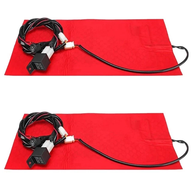 2X 25W 12V Universal Motorcycle ATV  Heated Cushion Winter Warmer  Pad HeatiF1W5