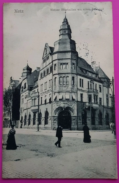 Cpa Metz Metzer Beer Halls Brewery at the Old Station CP57 Moselle Rare Station