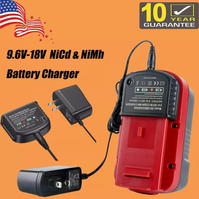 Charger + 2-Pack 18V Ni-CD Battery 3.7Ah HPB18 for Black and