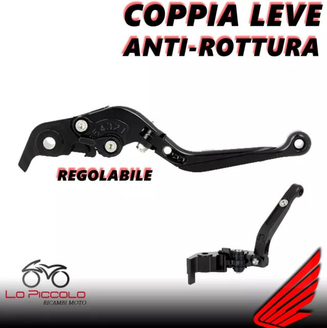 Coppia Leve Anti-Rottura Cnc Regolabili Nere Honda Cb 600 F Hornet 2006