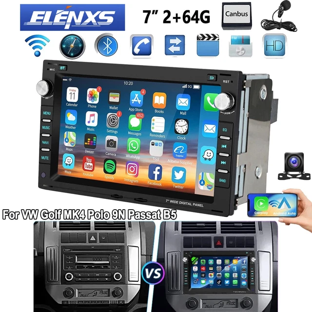 For VW Polo 9N Golf 4 MK4 Passat B5 T5 2+64G Android 14 Car Stereo Carplay+AHD