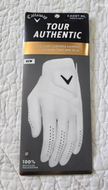 NEW Callaway Tour Authentic Ultra Soft Leather Golf Glove Men's Left M/L NIP