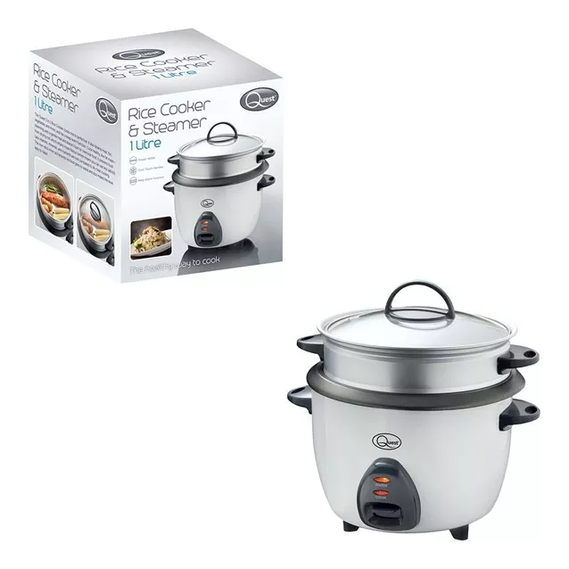 Quest Rice Cooker & Steamer Keep Warm Function Non Stick 1L Refurbished