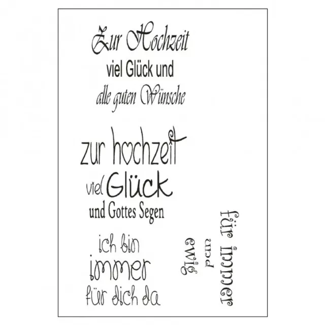Clear Stamps "Zur Hochzeit" efco Motivstempel 4 Teile Glückwunsch