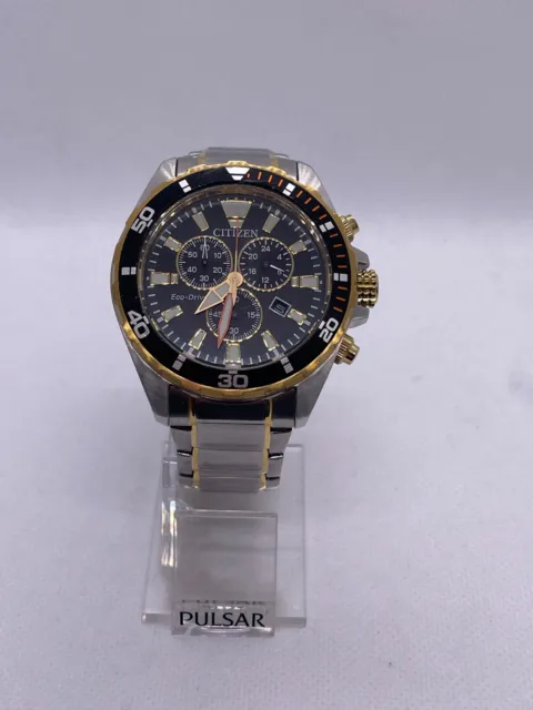 Citizen Eco-Drive H500 At2434-54E Mens Gents Chronograph Wristwatch Watch Used